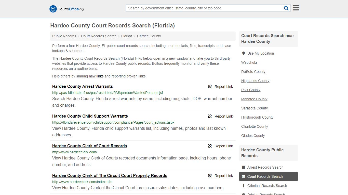 Hardee County Court Records Search (Florida) - County Office