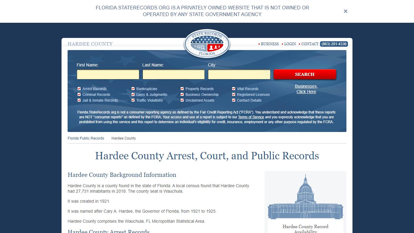 Hardee County Arrest, Court, and Public Records